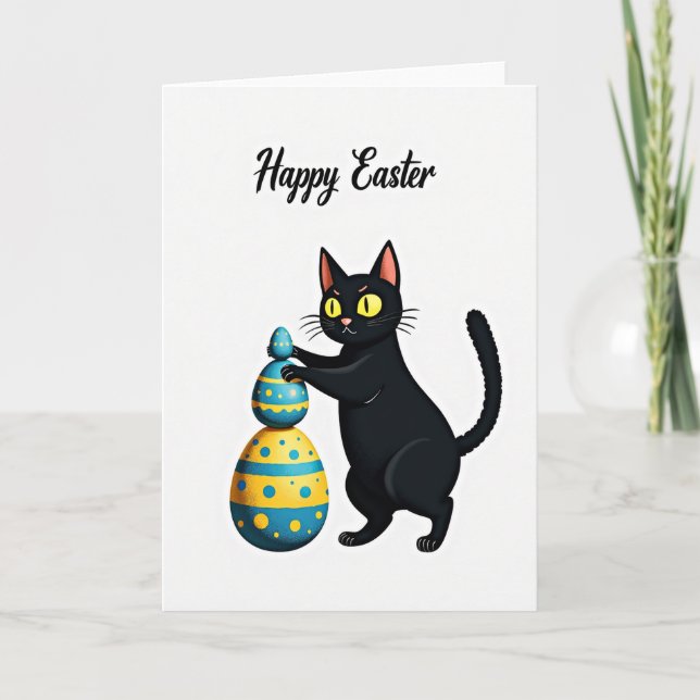 Glad påsk Katt Kul Kort (Framsida)