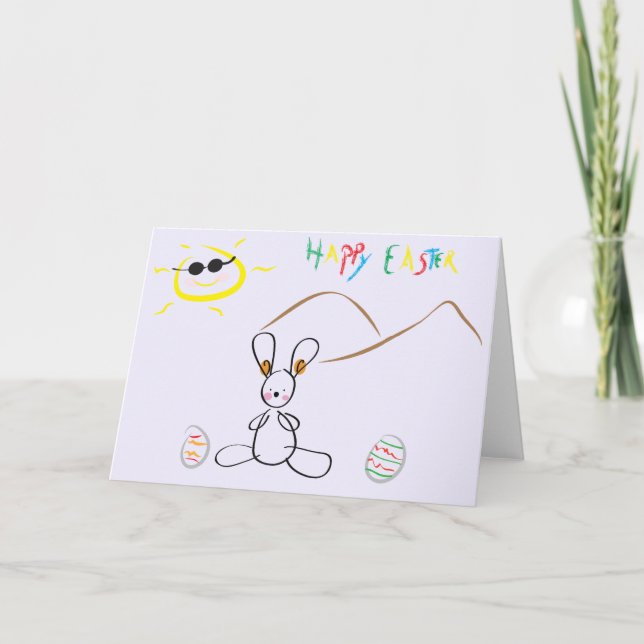 Glad påsk - Kids Teckning Helgkort (Framsida)