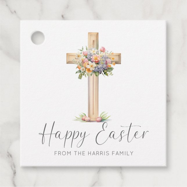 Glad påsk Kor Blommigt Gåvor Etiketter (Framsida)