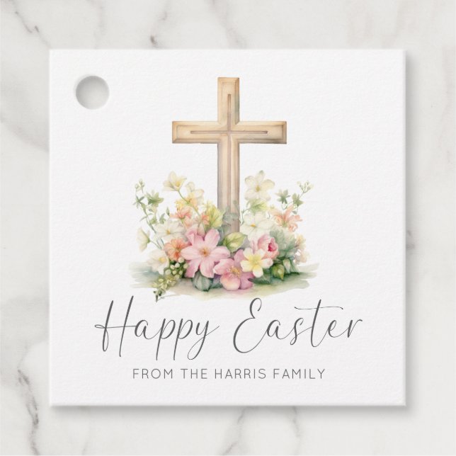 Glad påsk Kor Blommigt Gåvor Etiketter (Framsida)