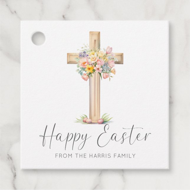 Glad påsk Kor Blommigt Gåvor Etiketter (Framsida)