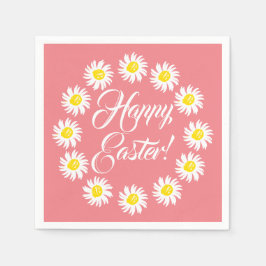 Glad påsk korallskript söt daisy glad pappersservett