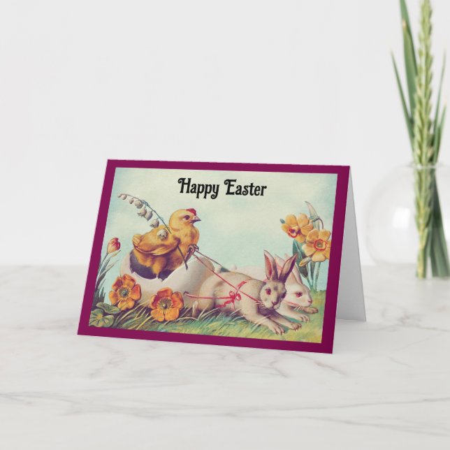 Glad påsk-kort för ett barn helgkort (Framsida)