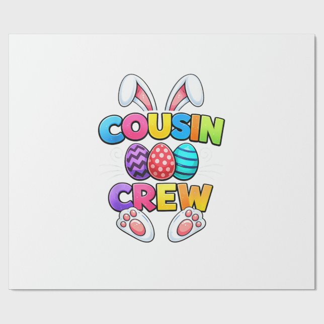 Glad påsk Kusin Crew Kanin Familj Matchande Enkel Presentpapper (Platt)