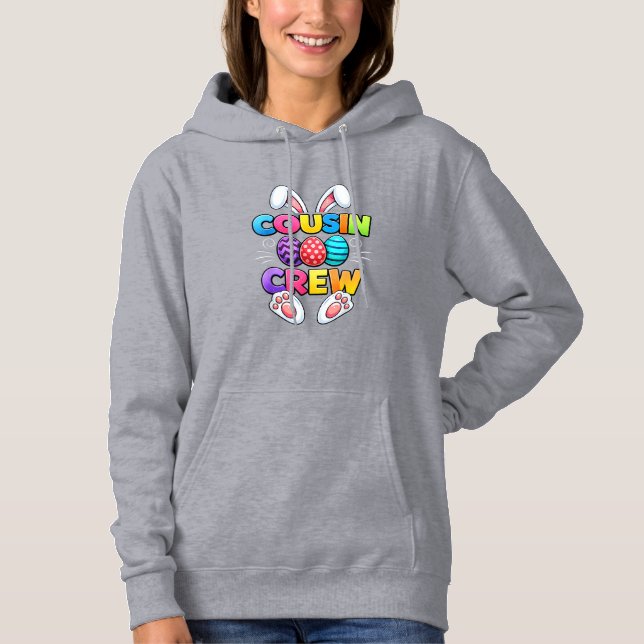 Glad påsk Kusin Crew Kanin Familj Matchande Enkel  T Shirt (Framsida)