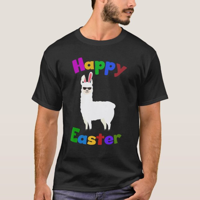 Glad påsk lama kanin t shirt (Framsida)