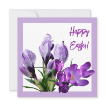 Glad påsk lila blommigt, ljusfärgad boho