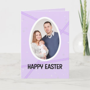 Glad påsk Lila Egg Ram Ditt Anpassningsbar-foto Helgkort