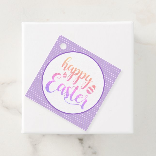 Glad påsk Lila Påskägg Hunt Party Gåvor Etiketter (På plats)