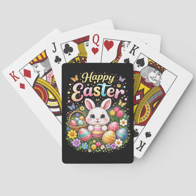 Glad påsk lilla kanin casinokort (Baksidan)