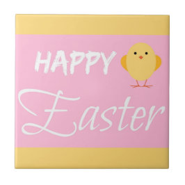 Glad påsk Little Chick Gult Kakelplatta