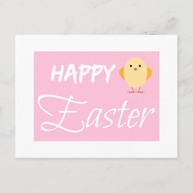 Glad påsk Little Chick White Helg Vykort (Framsida)