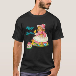 Glad påsk Little Girl with Sugared Egg & Baby C T Shirt