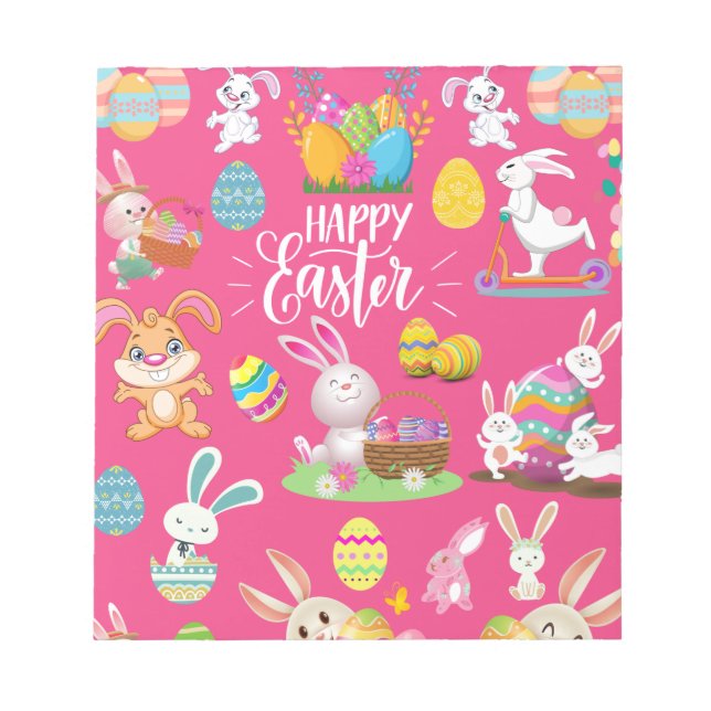 Glad påsk ,luddig Önskemål och färgstark Anteckningsblock (Framsida)