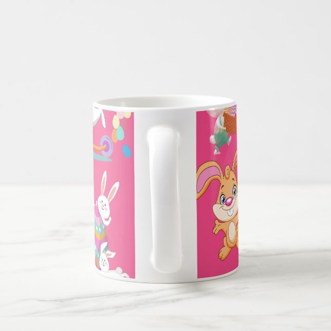 Glad påsk ,lustig Önskemål och färgstarka ägg Kaffemugg (Handtag)