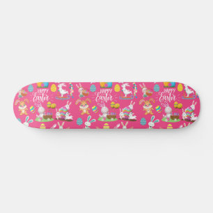 Glad påsk ,lustig Önskemål och färgstarka ägg Mini Skateboard Bräda 18,5 Cm