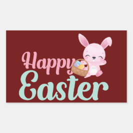 GLAD PÅSK lustig påskhare egghunt Rektangulärt Klistermärke