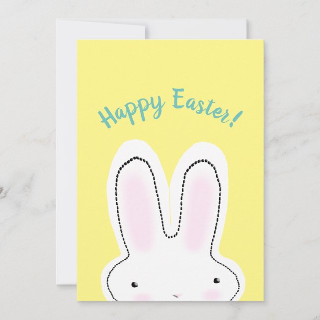 Glad påsk Lycklig Vår gult söt Bunny lustig Julkort (Framsida)
