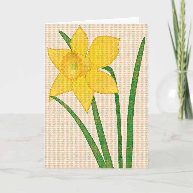 glad påsk lycklig vår-kort med daffodil helgkort (Framsida)