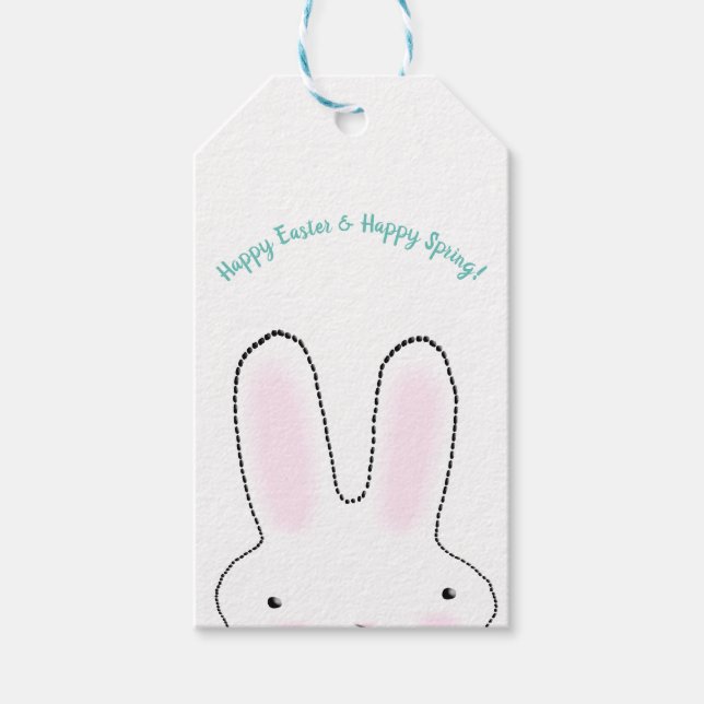 Glad påsk Lycklig Vår, söt Påskhare anpassningsbar Presentetikett (Framsidan)
