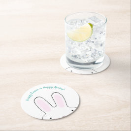 Glad påsk Lycklig Vår, söt Påskhare anpassningsbar Underlägg Papper Rund