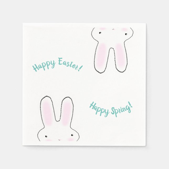 Glad påsk Lycklig Vår, söt, rolig, modern Pappersservett (Framsidan)