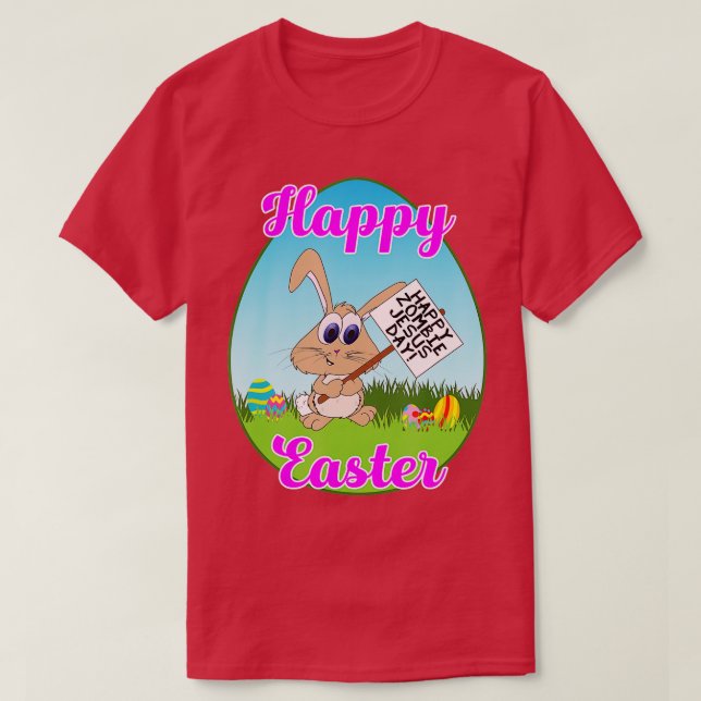 Glad påsk Lycklig Zombie Jesus Day Bunny Protesto T Shirt (Design framsida)