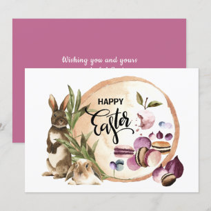 Glad påsk   Macaroons Bunnies med Vår Fruit Julkort