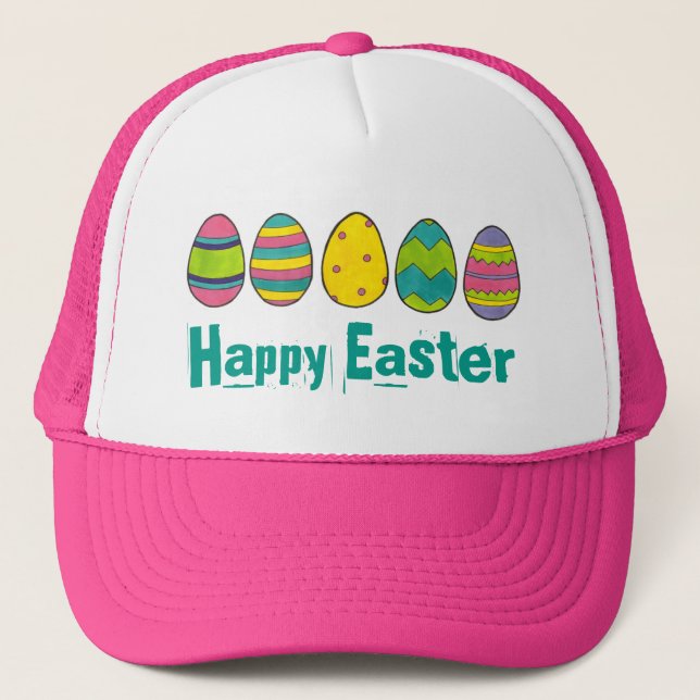 Glad påsk målade Springtime Egg Hunt Eggs Truckerkeps (Framsida)