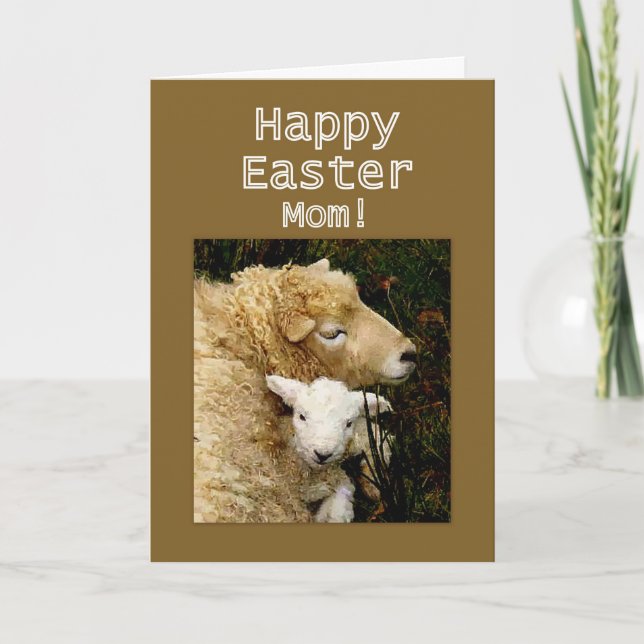 Glad påsk, Mamma - Ewe och Lamb Helgkort (Framsida)
