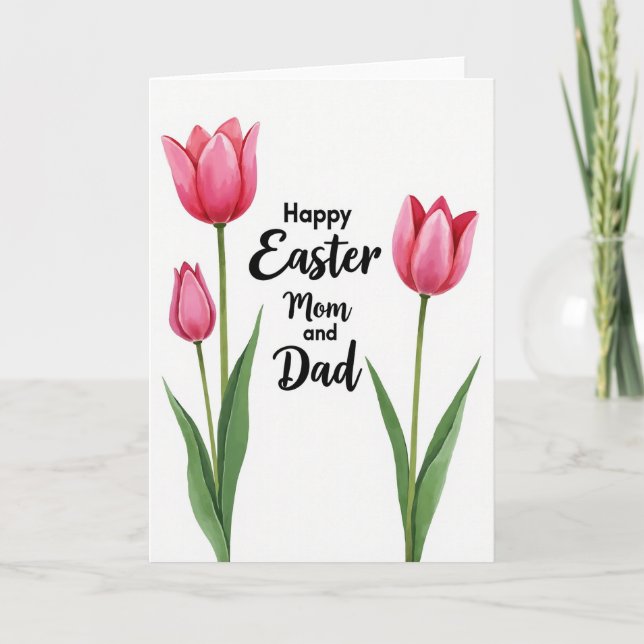 Glad påsk mamma och pappa-kort kort (Framsida)