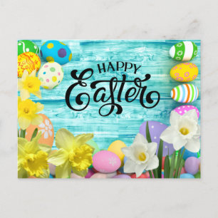 Glad påsk med ägg och blomkål vykort