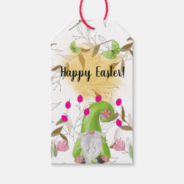 Glad påsk med Bunny, Gnome och Iris Gift Märkre Presentetikett