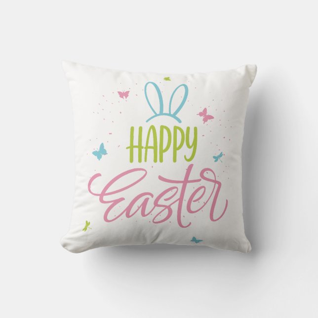 Glad påsk med fjärilar kudde (Framsida)