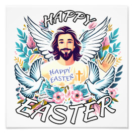 Glad påsk med Jesus Fototryck