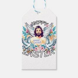 Glad påsk med Jesus Presentetikett