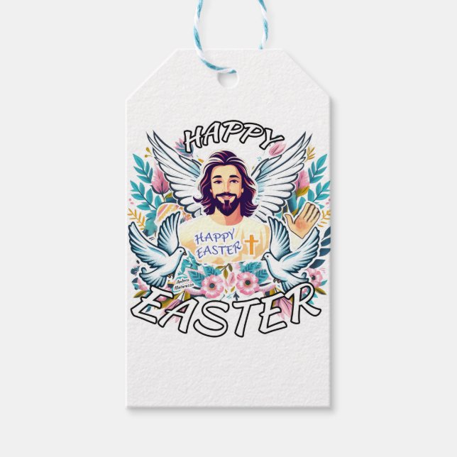 Glad påsk med Jesus Presentetikett (Framsidan)