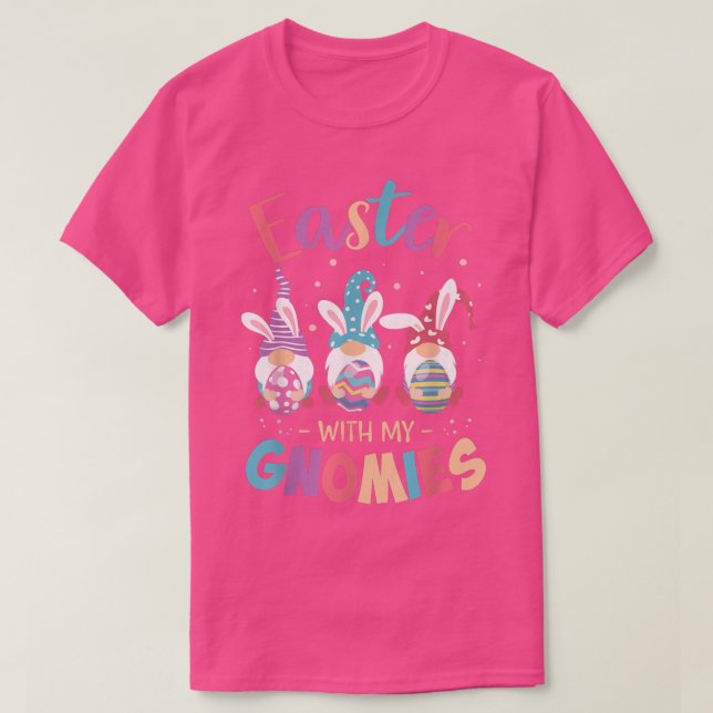 Glad påsk med min Gnomies Bunny Gnome Egg Teach T Shirt (Design framsida)