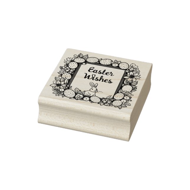 🐰 Glad påsk med påskhare och text Stämpel (Stämpel)