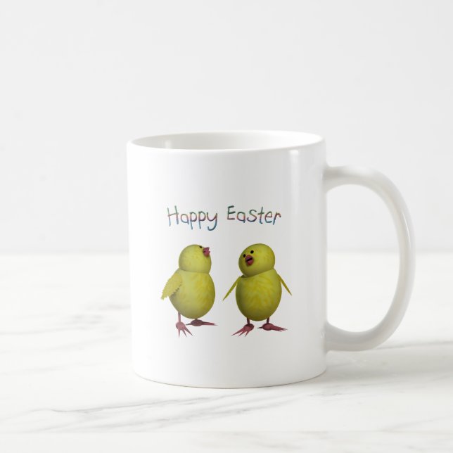 Glad påsk med två Cute-Chickar Kaffemugg (Höger)