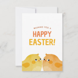 Glad påsk med två små vattenfärgade chickar inbjudningar