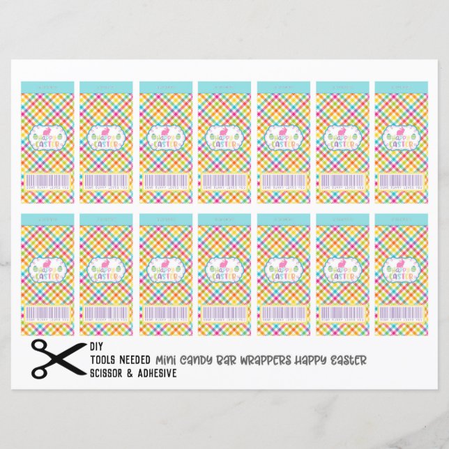 Glad påsk Mini Candy Chocolate Pub Wrappers DIY (Framsida)