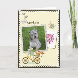 Glad påsk miniatyrkort för schnauzers helgkort