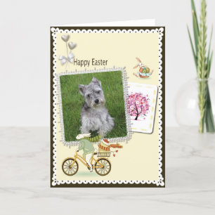Glad påsk miniatyrkort för schnauzers helgkort