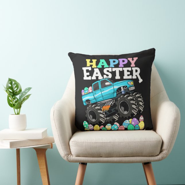 Glad påsk monstertruck påskägg kudde (Stol)