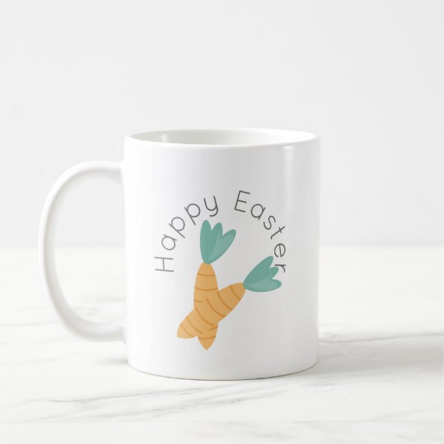 Glad påsk morot knippe  kaffemugg (Vänster)