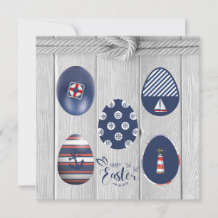 Glad påsk Nautiskt Themed Coastal Boeing Julkort