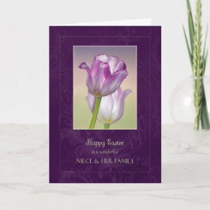 Glad påsk Niece & Family Card/Påsk Tulips Helgkort