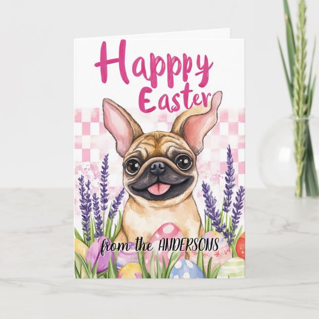 Glad påsk och glad hund helgkort (Framsida)