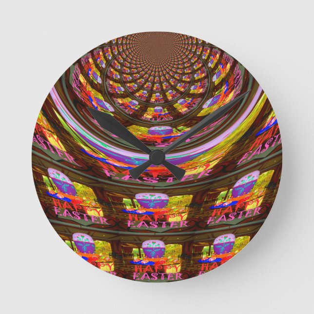 Glad påsk önskar hälsningar Seamless diagram ar Rund Klocka (Framsida)